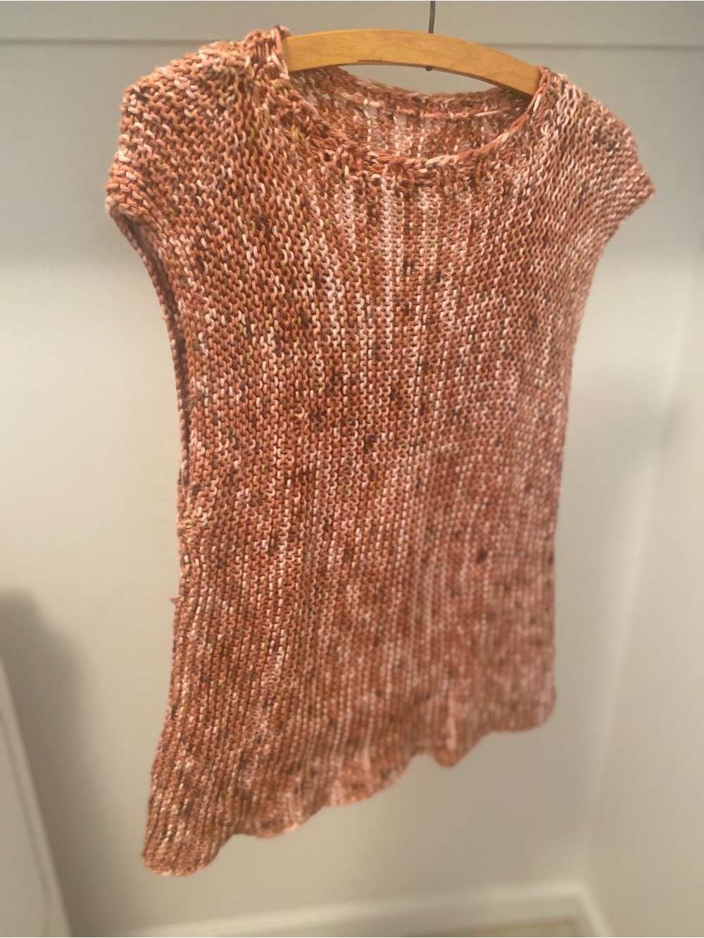 Knit Sleeveless Pullover Sweater in Rust
